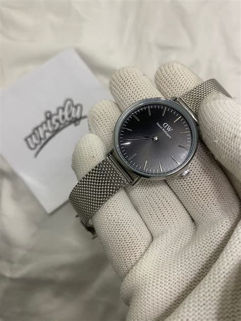 DW Petite Round Mesh Chain Silver Black – wristly