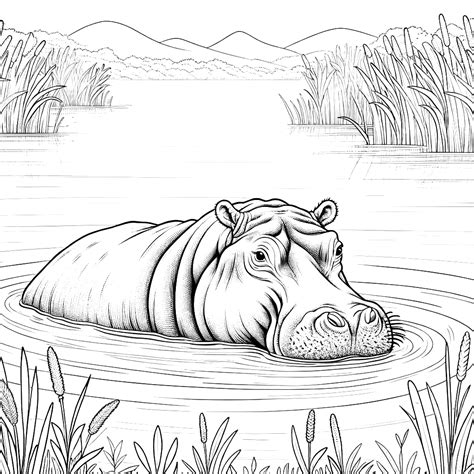 Hippopotamus Coloring Pages 6 - Coloring Pages Gem