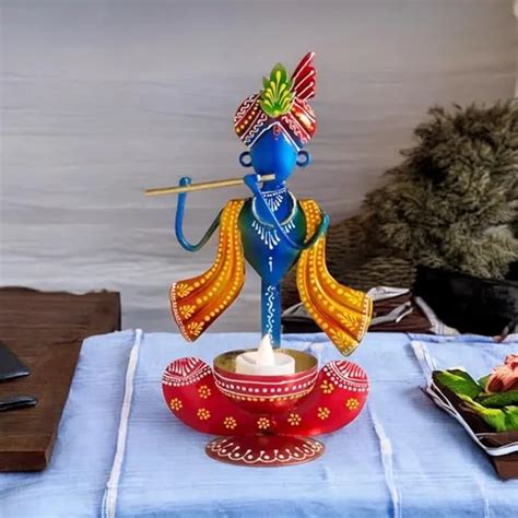 Blue & Red Krishna Idol Showpiece – MaxSmile
