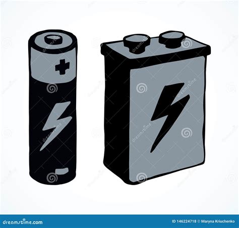 Battery. Vector drawing stock vector. Illustration of concept - 146224718