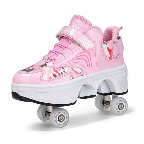 Roller Skates for Women Men, Shoes with Wheels for Girls, Kick Rollers ...