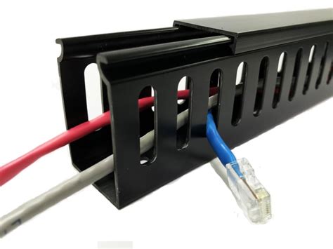 RS PRO | RS PRO Black Slotted Panel Trunking - Open Slot, W80 mm x ...