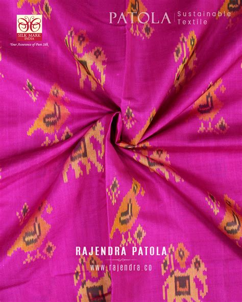 Traditional Hathi Popat Single Ikat Rajkot Patola Saree – Rajendra.co