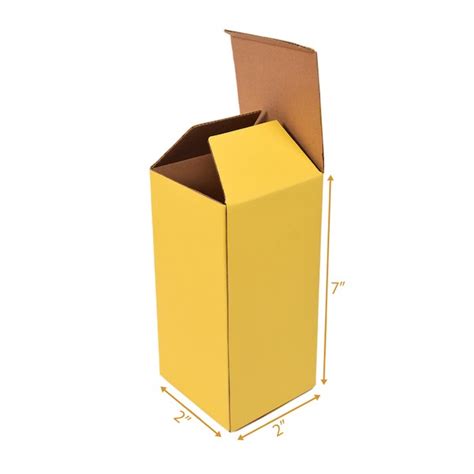 Yellow Reverse Tuck Box -2x2x7 | Gift Boxes, Eflute Cartons