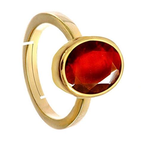 Buy Anuj Sales Natural Gomed Stone 6.00 Ratti Astrological Gold Ring ...