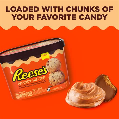 REESE'S Peanut Butter Light Ice Cream, 48 oz tub