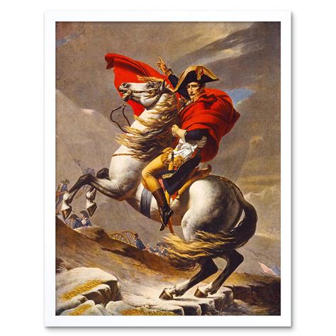 Napoleon Bonaparte Portrait Painting France Emperor Crossing the Alps on a Horse Art Print ...