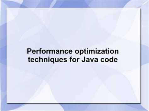 Image result for Java Performance Optimization