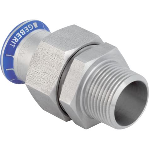 Geberit Mapress Stainless Steel adapter union with male thread, union ...