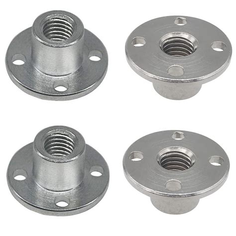 4Pcs M6 Flange Coupling Connector, Threaded Shaft Gear Motor Flange Nut ...