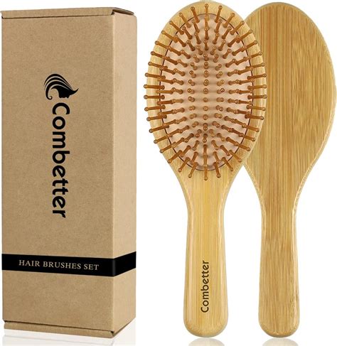 Combetter Bamboe Haarborstel-Natuurlijke Paddle Ontwarrende Haarborstel, Milieuvriendelijk Hout ...