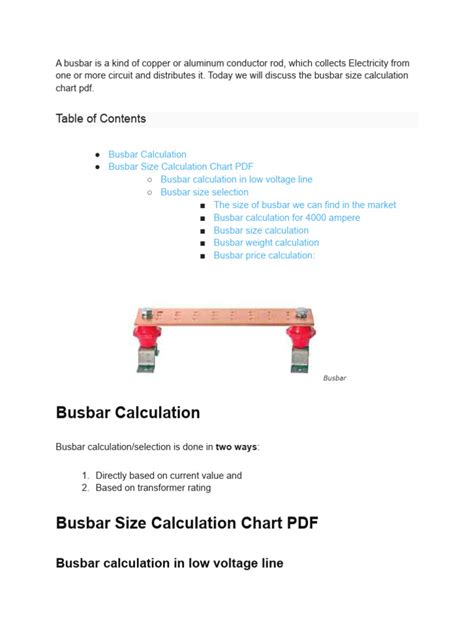 Busbar Size Calculation 的图像结果