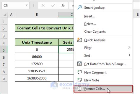 How to Convert Unix Timestamp in Excel 的图像结果