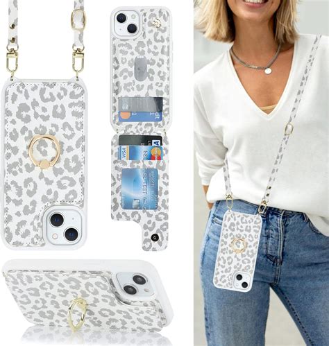 Amazon.com: Lipvina for iPhone 13 Case with Card Holder for Women,Phone ...