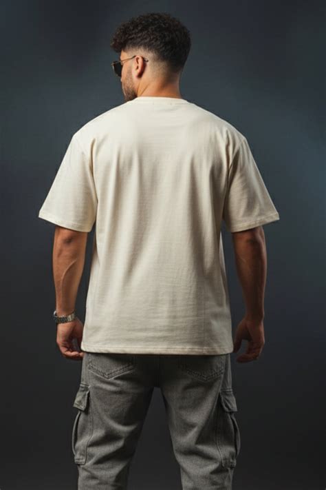 Truth Beige Oversized Chest Graphic Printed T-shirt – Veirdo