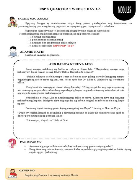 Image result for ESP 5 Quarter 4 Week 1 Module