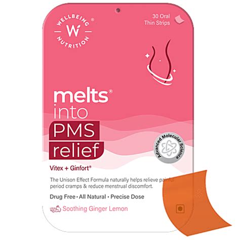 Buy Wellbeing Nutrition Melts PMS Relief Oral Thin Strips - Soothing ...