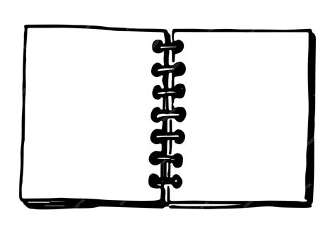 Modelo em branco de bloco de notas espiral em estilo doodle Clip-art ...