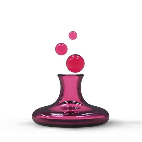 Pink potion bottle with bubbles lab science | Premium Photo