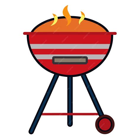 Barbecue grill clipart cartoon style vector illustration | Premium AI ...