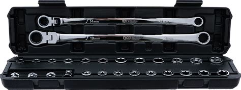BGS technic | Double Ring and Swivel Head Ratchet Wrench Set | extra long | 27 pcs. | purchase ...