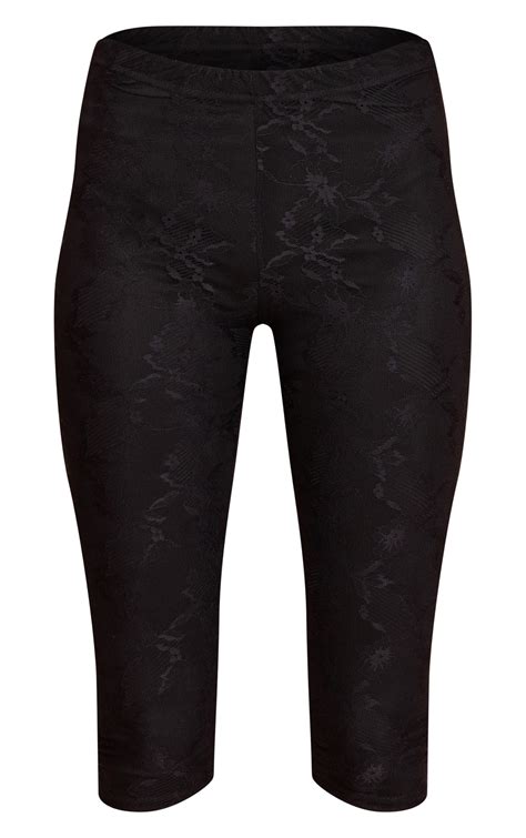 Black Lace Mesh Capris | Bottoms | PrettyLittleThing USA