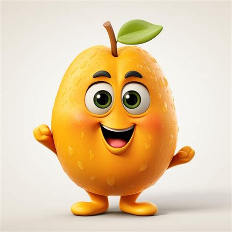 A cartoon mango character on white background | Premium AI-generated image