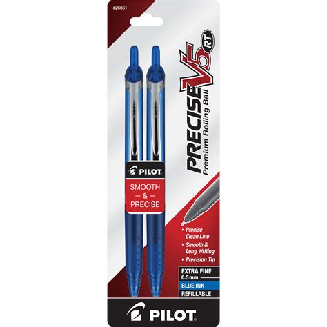 Pilot Precise V5 RT Pens, Extra Fine Pt, Rolling Ball, Blue, 2 Pk ...