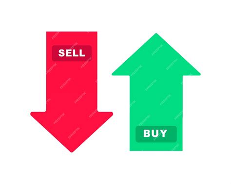 Premium Vector | Buy and sell two color arrow symbols, up and down graph chart of stock, market ...