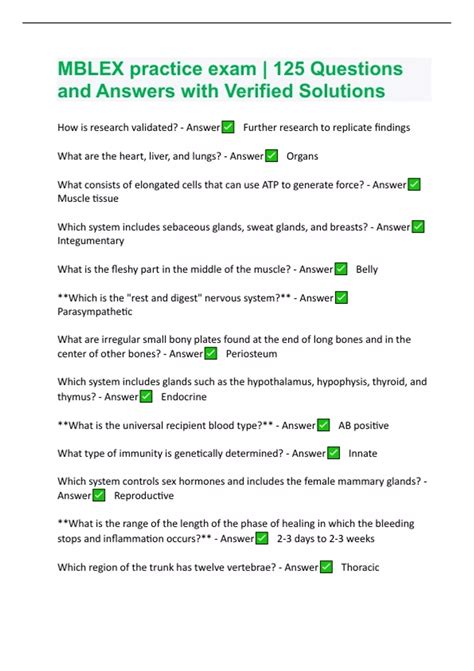 MBLEX practice exam | 125 Questions and Answers with Verified Solutions ...