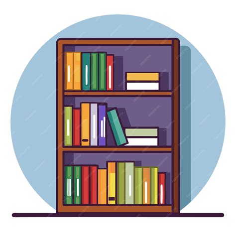 Bookcase clip art and Vector Design With a White Background | Premium ...