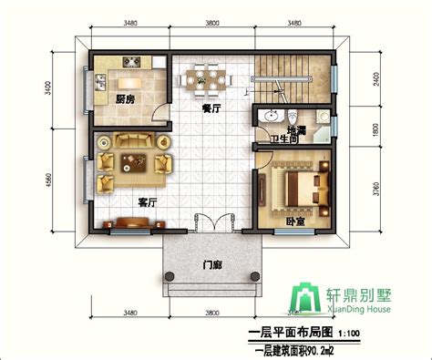 农村四开间楼房户型图，方正户型，舒适的室内布局享受美好的生活_建房知识_鲁班设计图纸官网