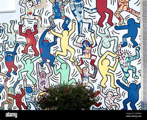 We the Youth public art mural by artist Keith Haring on a wall in the ...