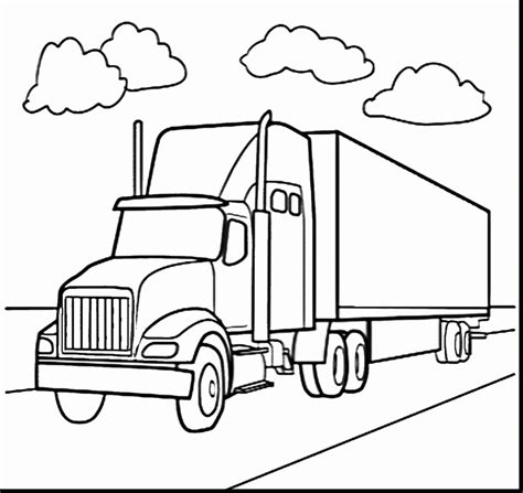 Kenworth Semi Truck Coloring Pages Mack Superliner Long Trailer Truck ...