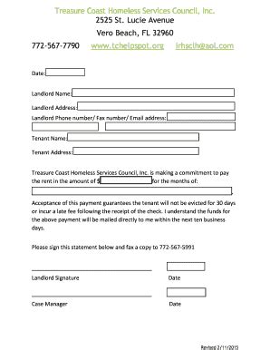 Fillable Online tchelpspot Commitment Letter - Treasure Coast Homeless ...