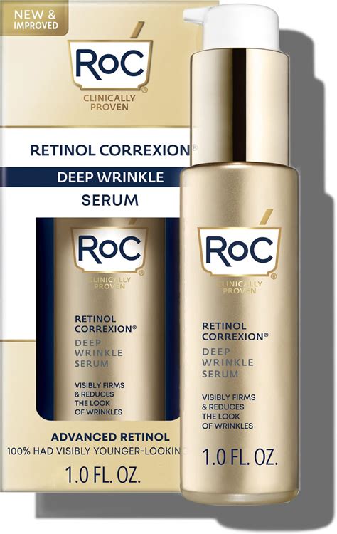 Amazon.com: RoC Retinol Correxion Deep Wrinkle Retinol Face Serum with Ascorbic Acid, Daily Anti ...