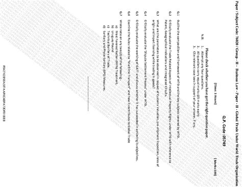 Global Trade Under WTO - Business Law Paper II (76020) - Studocu