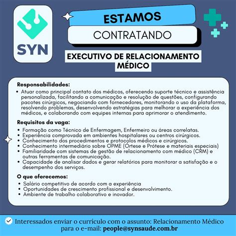 #Oportunidade para São Luís - #ExecutivoDeRelacionamentoMédico | Yasmin ...