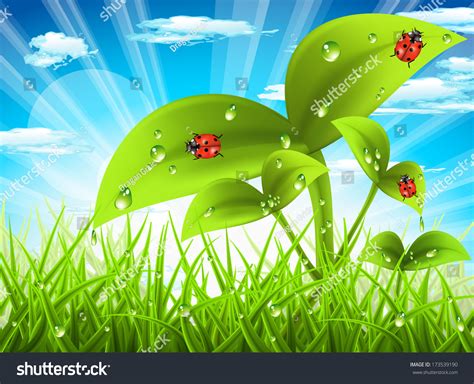 Vector Illustration Spring Landscape Stock Vector (Royalty Free) 173539190 | Shutterstock