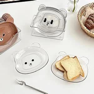 Buy Readaeer Plastic Dish Cartoon Bear Style Cute Widely Used Appetizer ...