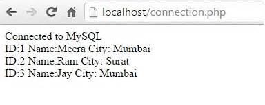 SQL Connection in PHP 的图像结果