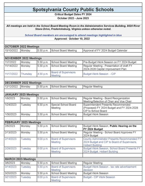 Spotsylvania County Public Schools Calendar - prntbl ...
