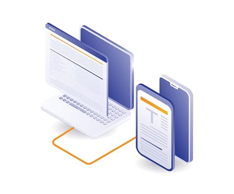 Computer data processing work with smartphone | Premium Vector