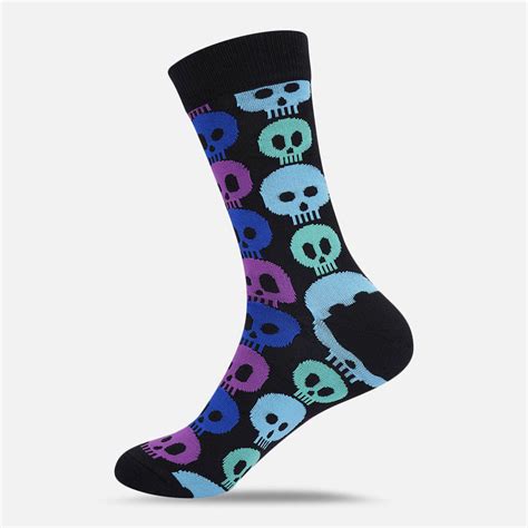 Buy Glow Skull Crew Length Socks Online in India | Toffcraft