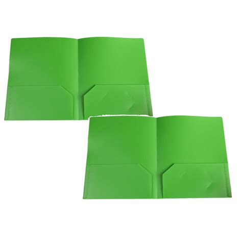LKWLPD 2 Pcs Plastic Folders with Pockets No Prongs Heavy Duty Plastic ...