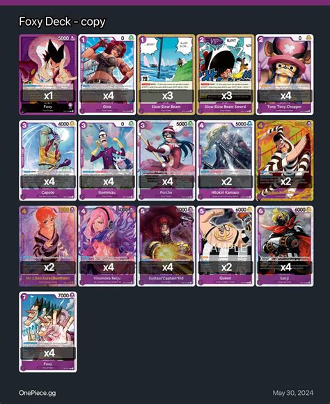 Foxy Deck - copy One Piece Card Game Deck | One Piece Card Game