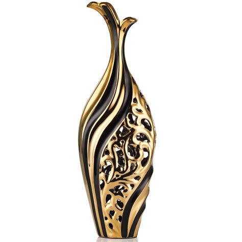 Black Gold Tall Floor Vase,Large Floor Vases Home Decor,Vase Floor ...