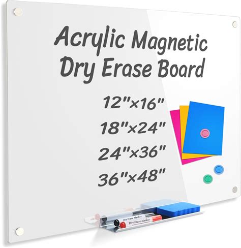 Amazon.com : Acrylic Magnetic Dry Erase Board for Wall, White Board 36 ...