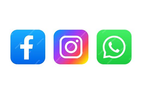 Facebook-, Instagram- und WhatsApp-Symbol | Premium Vektor - symbol for instagram