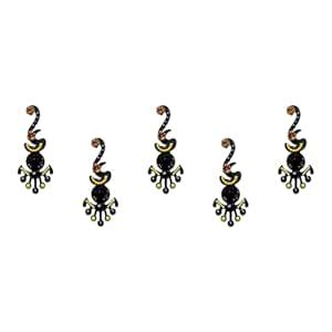 Comet Busters Long Black Bindis With Golden Stone (BIN1170)(20mm ...